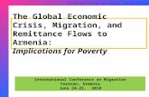 The Global Economic Crisis, Migration, and Remittance Flows to Armenia:   Implications for Poverty