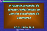 5 a  Jornada provincial de Jóvenes Profesionales en Ciencias Económicas de Catamarca