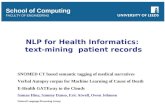 NLP for Health Informatics:  text-mining  patient records