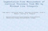 Segmentation-Free Measurement of Cortical Thickness from MRI by Minimum Line Integrals
