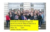 French Exchange Program ROUEN/NEW PROVIDENCE Parent/Student Meeting Mar 167pm  NPHS Media Center