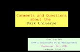 Comments and Questions about the Dark Universe