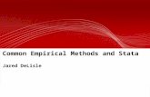 Common Empirical Methods and  Stata Jared DeLisle
