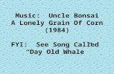 Music:  Uncle Bonsai A Lonely Grain Of Corn (1984) FYI:  See Song Called  “Day Old Whale”