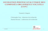 OXYDATION PHOTOCATALYTIQUE DES COMPOSÉS ORGANIQUES VOLATILS  (COV)