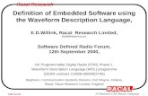 Definition of Embedded Software using the Waveform Description Language,