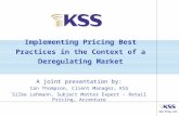 Implementing Pricing Best Practices in the Context of a Deregulating Market