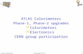 ATLAS C alorimeters Phase- 1, Phase-2 upgrades Calorimeters Electronics  CERN group participation