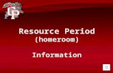 R esource Period (homeroom) Information