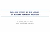EVEN-ODD EFFECT IN THE YIELDS  OF NUCLEAR-REACTION PRODUCTS