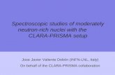 Spectroscopic studies of moderately neutron-rich nuclei with the        CLARA-PRISMA setup