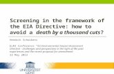 Screening in the framework of the EIA Directive: how to avoid a  death  by  a thousand  cuts ?