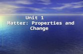 Unit 1     Matter: Properties and Change