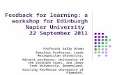 Feedback for learning: a workshop for Edinburgh Napier University  22 September 2011