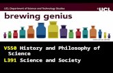 V550  History and Philosophy of Science L391  Science and Society