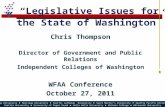 “Legislative Issues  for the  State of Washington”