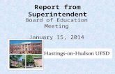 Report from Superintendent