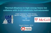 Thermal  dileptons  in high-energy heavy ion collisions with 3+1D relativistic hydrodynamics