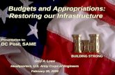 Budgets and Appropriations: Restoring our Infrastructure