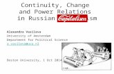 Continuity, Change  and Power Relations  in Russian Capitalism
