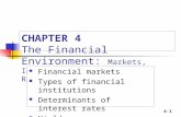 CHAPTER 4 The Financial Environment:  Markets, Institutions, and Interest Rates