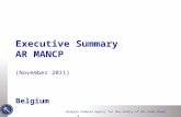 Executive Summary  AR MANCP (November 2011) Belgium