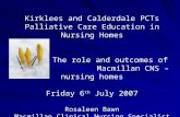 Kirklees and Calderdale PCTs Palliative Care Education in Nursing Homes
