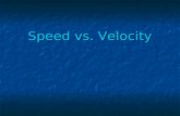 Speed vs. Velocity