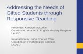Addressing the Needs of Gifted Students through Responsive Teaching 