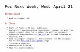 For Next Week, Wed . April 21