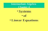 Intermediate Algebra  Chapter 4