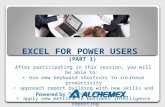 Excel For Power Users  (PART 1)