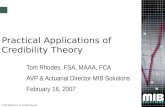 Practical Applications of Credibility Theory