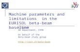 Machine parameters and limitations  in the EURISOL beta-beam baseline
