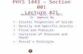 PHYS 1443 – Section 001 Lecture #21