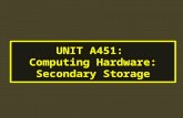 UNIT A451:  Computing Hardware: Secondary Storage