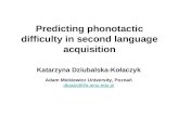 Predicting phonotactic difficulty in second language acquisition