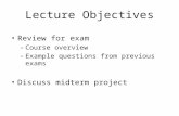 Lecture Objectives