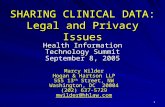 SHARING CLINICAL DATA: Legal and Privacy Issues