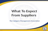 What To Expect  From Suppliers