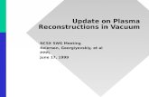 Update on Plasma Reconstructions in Vacuum
