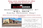 All Star Burger is donating 10% of Wednesday's sales  to LPE PTO!