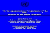 “On the implementation of requirements of the PRTR  Protocol to the Aarhus Convention”