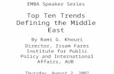 EMBA Speaker Series Top Ten Trends Defining the Middle East