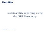 Sustainability reporting using  the GRI Taxonomy