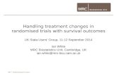Handling treatment changes in randomised  trials with survival outcomes