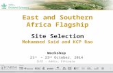 East and Southern Africa Flagship Site Selection Mohammed Said and KCP Rao