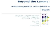 Beyond the Lemma: Inflection-Specific Constructions in English