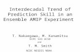 Interdecadal Trend of Prediction Skill in an Ensemble AMIP Experiment