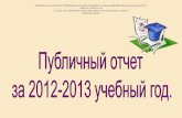 Публичный отчет  за 2012-2013 учебный год .